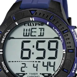 CALYPSO Herren-Armbanduhr Sport Funktinsuhr Quarz-Uhr PU blau UK5607/2