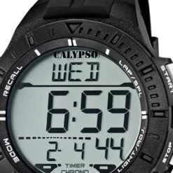 CALYPSO Herren-Armbanduhr Sport Funktinsuhr Quarz-Uhr PU schwarz UK5607/6