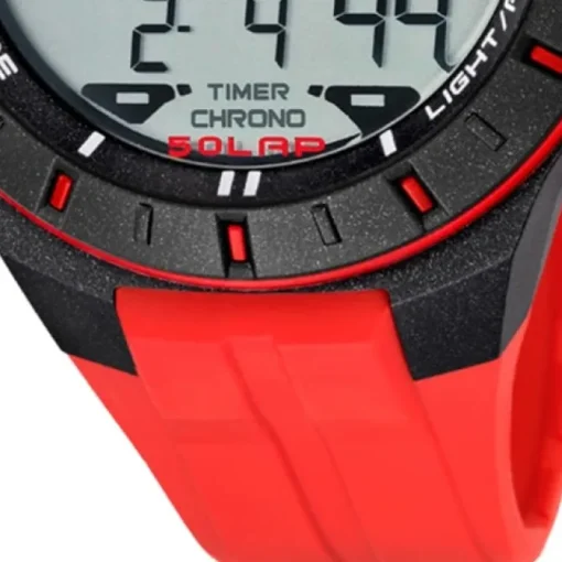 CALYPSO Herren-Armbanduhr Sport Funktinsuhr Quarz-Uhr PU rot UK5607/5