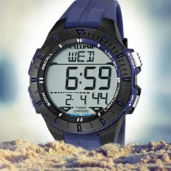 CALYPSO Herren-Armbanduhr Sport Funktinsuhr Quarz-Uhr PU blau UK5607/2