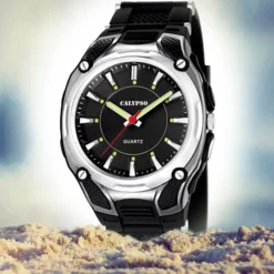 CALYPSO Herren-Armbanduhr Sport analog Quarz-Uhr PU schwarz UK5560/2