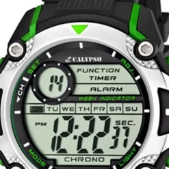 Calypso Herrenchrono schwarz-grün Digital Uhren Kollektion UK5577/3