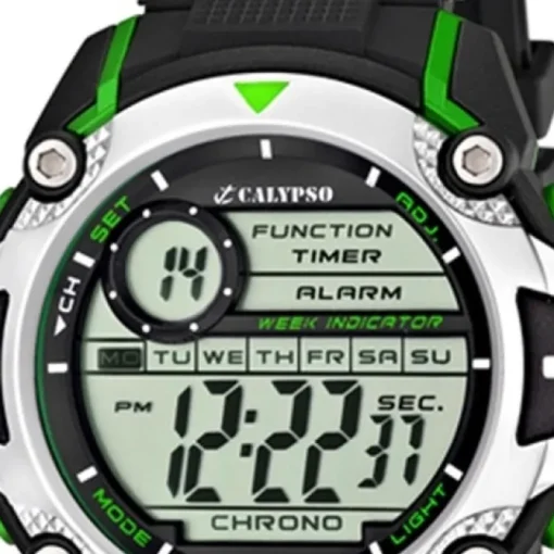 Calypso Herrenchrono schwarz-grün Digital Uhren Kollektion UK5577/3