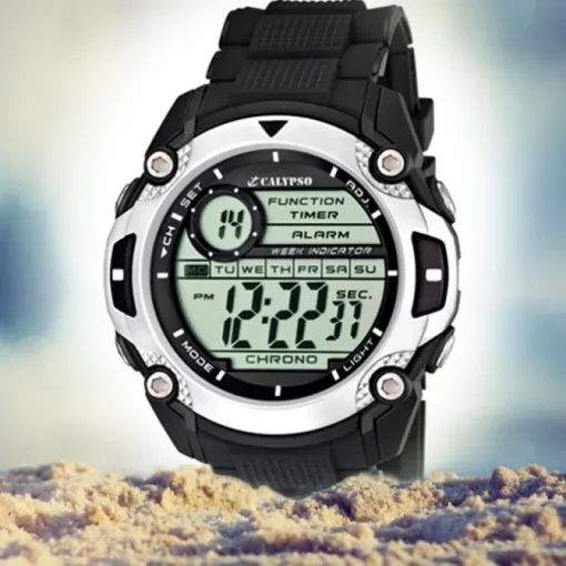Calypso Herrenfunktionsuhr schwarz Digital Uhren Kollektion UK5577/1