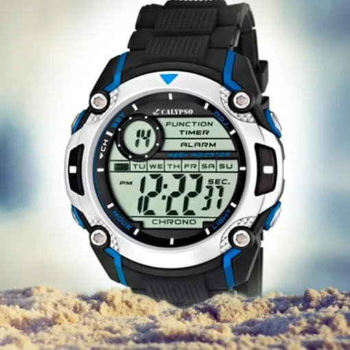 Calypso Herrenfunktionsuhr schwarz-blau Digit. Uhren Kollektion UK5577/2
