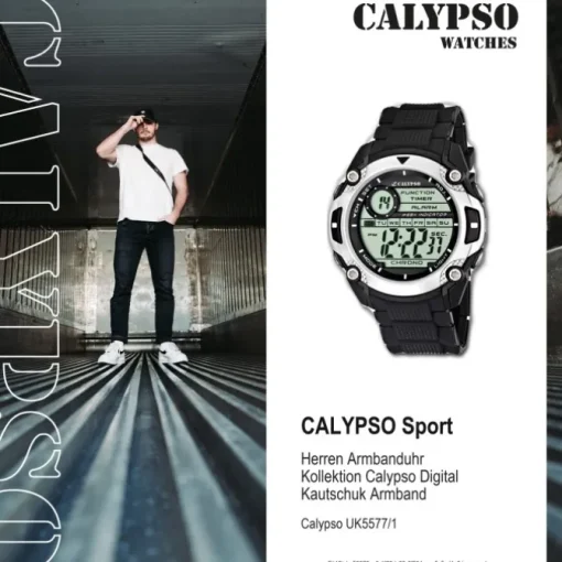 Calypso Herrenfunktionsuhr schwarz Digital Uhren Kollektion UK5577/1