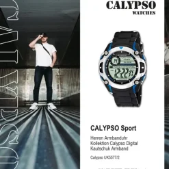 Calypso Herrenfunktionsuhr schwarz-blau Digit. Uhren Kollektion UK5577/2