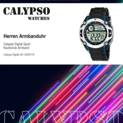 Calypso Herrenfunktionsuhr schwarz-blau Digit. Uhren Kollektion UK5577/2