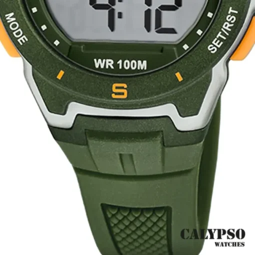 Calypso Herrenuhr Kautschuk grün Calypso Digital Armbanduhr UK5853/2