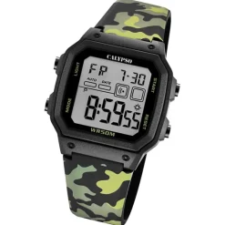 Calypso Herrenuhr Kunststoff schwarz grün Calypso Digital Armbanduhr UK5812/4