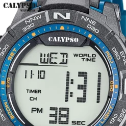 Calypso Herrenuhr Kunststoff blau Calypso Digital Armbanduhr UK5816/1