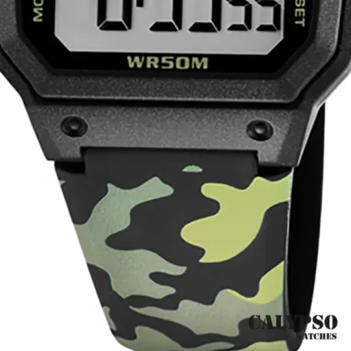 Calypso Herrenuhr Kunststoff schwarz grün Calypso Digital Armbanduhr UK5812/4