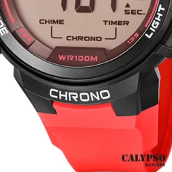 Calypso Herrenuhr Kunststoff rot Calypso Digital Armbanduhr UK5817/3