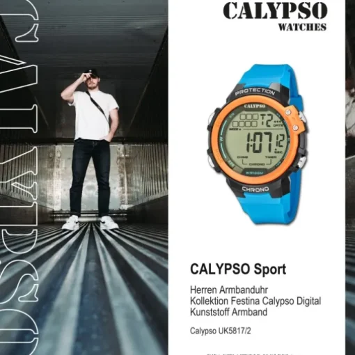 Calypso Herrenuhr Kunststoff blau Calypso Digital Armbanduhr UK5817/2