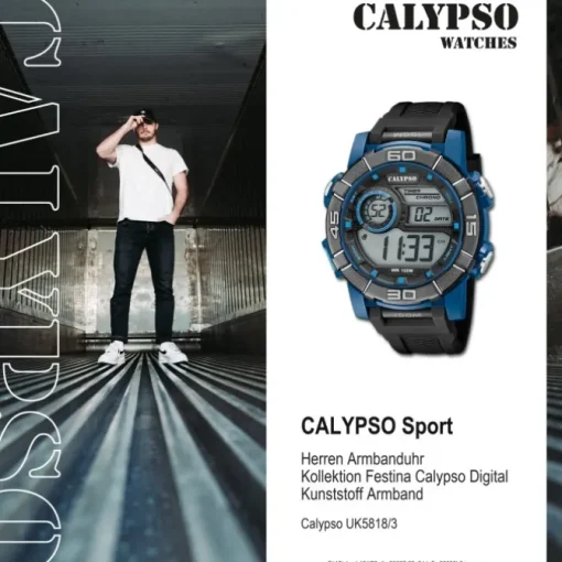 Calypso Herrenuhr Kunststoff schwarz Calypso Digital Armbanduhr UK5818/3