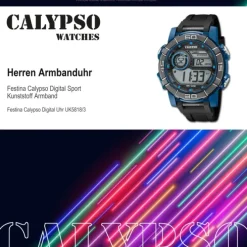 Calypso Herrenuhr Kunststoff schwarz Calypso Digital Armbanduhr UK5818/3