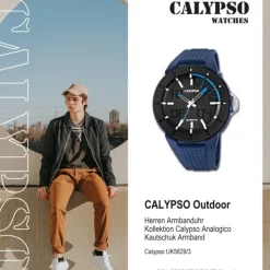 Calypso Herrenuhr PVD schwarz-blau Analog Uhren Kollektion UK5629/3