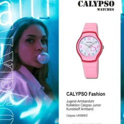 Calypso Jugend Armbanduhr Junior K5806/2 Analog Kunststoff rosa UK5806/2