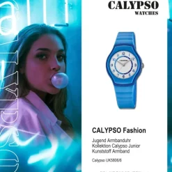 Calypso Jugend Armbanduhr Junior K5806/6 Analog Kunststoff blau UK5806/6