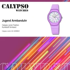 Calypso Jugend Armbanduhr Junior K5806/3 Analog Kunststoff lila UK5806/3