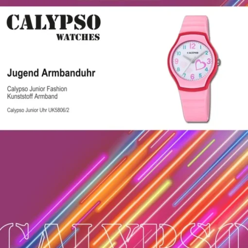 Calypso Jugend Armbanduhr Junior K5806/2 Analog Kunststoff rosa UK5806/2