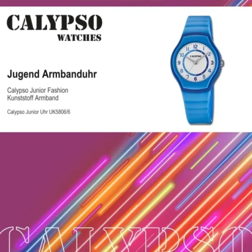 Calypso Jugend Armbanduhr Junior K5806/6 Analog Kunststoff blau UK5806/6