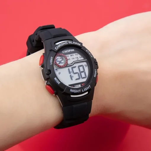 Calypso Jugend Kinderuhr Kautschuk schwarz Calypso Junior Armbanduhr UK5852/6