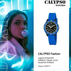 Calypso Jugend Kinderuhr Kautschuk blau Calypso Junior Armbanduhr UK5847/3