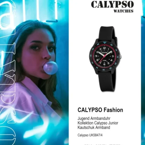 Calypso Jugend Kinderuhr Kautschuk schwarz Calypso Junior Armbanduhr UK5847/4
