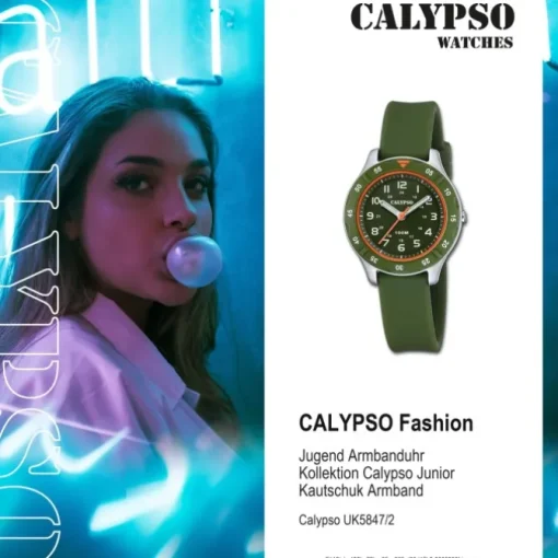 Calypso Jugend Kinderuhr Kautschuk grün Calypso Junior Armbanduhr UK5847/2