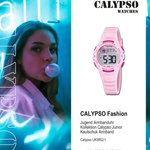 Calypso Jugend Kinderuhr Kautschuk rosa Calypso Junior Armbanduhr UK5852/1