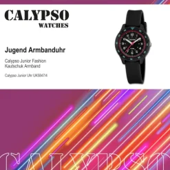 Calypso Jugend Kinderuhr Kautschuk schwarz Calypso Junior Armbanduhr UK5847/4