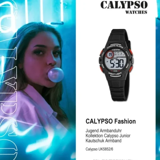 Calypso Jugend Kinderuhr Kautschuk schwarz Calypso Junior Armbanduhr UK5852/6