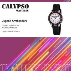 Calypso Jugend Kinderuhr Kautschuk schwarz Calypso Junior Armbanduhr UK5847/1
