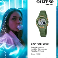 Calypso Jugend Kinderuhr Kautschuk grün Calypso Junior Armbanduhr UK5852/4