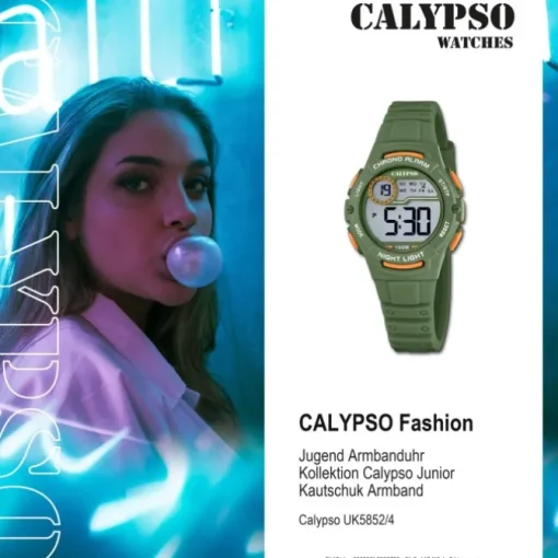 Calypso Jugend Kinderuhr Kautschuk grün Calypso Junior Armbanduhr UK5852/4