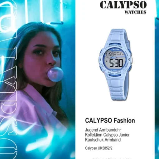 Calypso Jugend Kinderuhr Kautschuk hellblau Calypso Junior Armbanduhr UK5852/2
