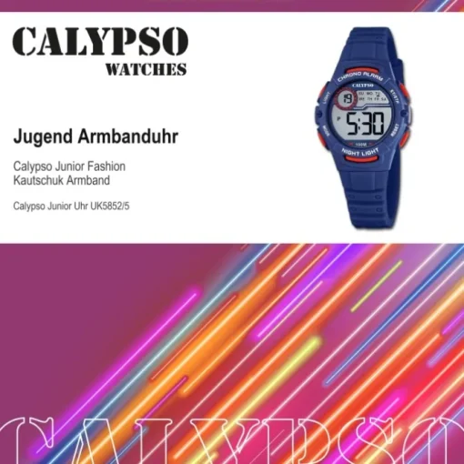 Calypso Jugend Kinderuhr Kautschuk dunkelblau Calypso Junior Armbanduhr UK5852/5