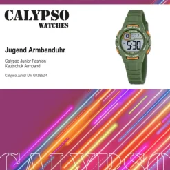 Calypso Jugend Kinderuhr Kautschuk grün Calypso Junior Armbanduhr UK5852/4