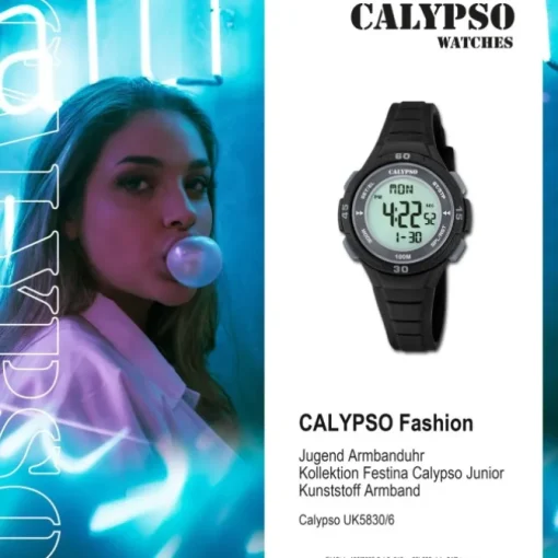 Calypso Jugenduhr Kunststoff schwarz Calypso Junior Armbanduhr UK5830/6
