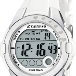 Calypso Jugenduhr Mädchen weiß-silber Digital Calypso Uhren UK5571/1