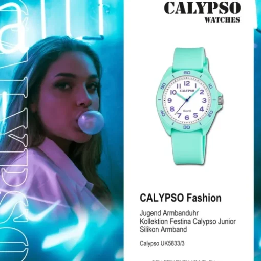 Calypso Jugenduhr Silikon türkis Calypso Junior Armbanduhr UK5833/3