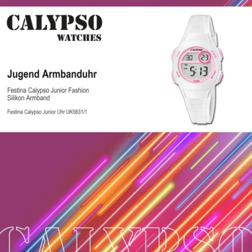 Calypso Jugenduhr Silikon weiß Calypso Junior Armbanduhr UK5831/1