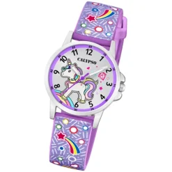 Calypso Kinder Armbanduhr Junior K5776/6 Quarzwerk-Uhr PU lila UK5776/6