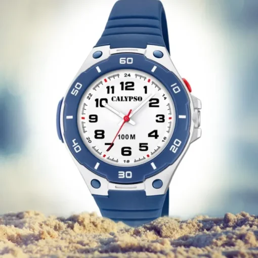 Calypso Kinder Armbanduhr Sweet Time K5758/2 Quarz-Uhr PU blau UK5758/2