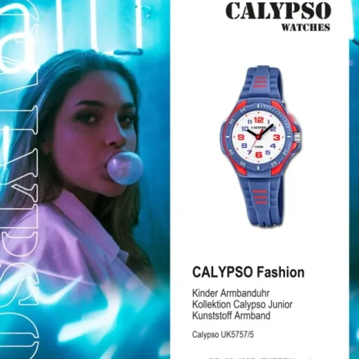 Calypso Kinder Armbanduhr Sweet Time K5757/5 Quarz-Uhr PU blau UK5757/5