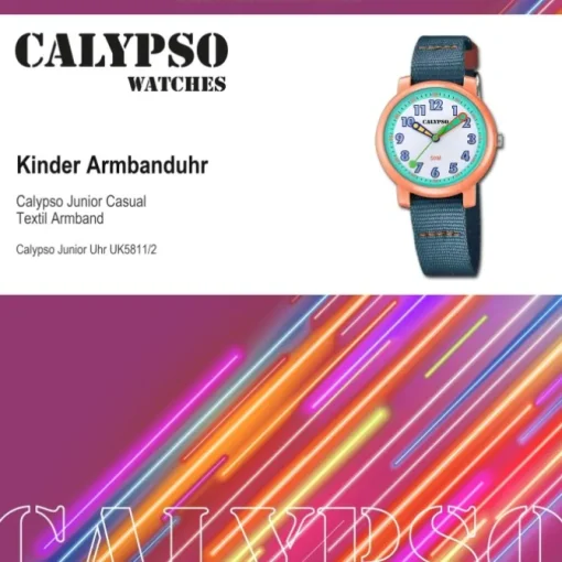 Calypso Kinder Armbanduhr Junior K5811/2 Analog Textil dunkelblau UK5811/2