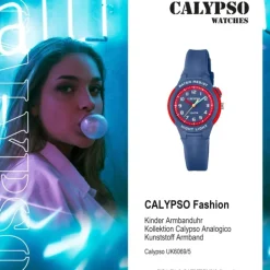 Calypso Kinder Armbanduhr Sweet Time K6069/5 Quarz PU dunkelblau UK6069/5