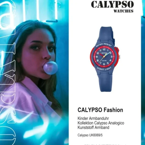Calypso Kinder Armbanduhr Sweet Time K6069/5 Quarz PU dunkelblau UK6069/5