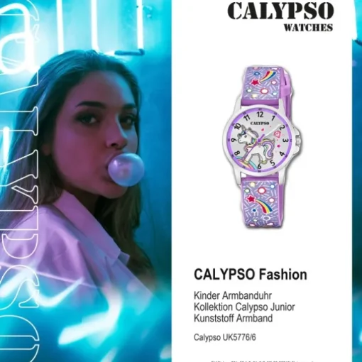 Calypso Kinder Armbanduhr Junior K5776/6 Quarzwerk-Uhr PU lila UK5776/6